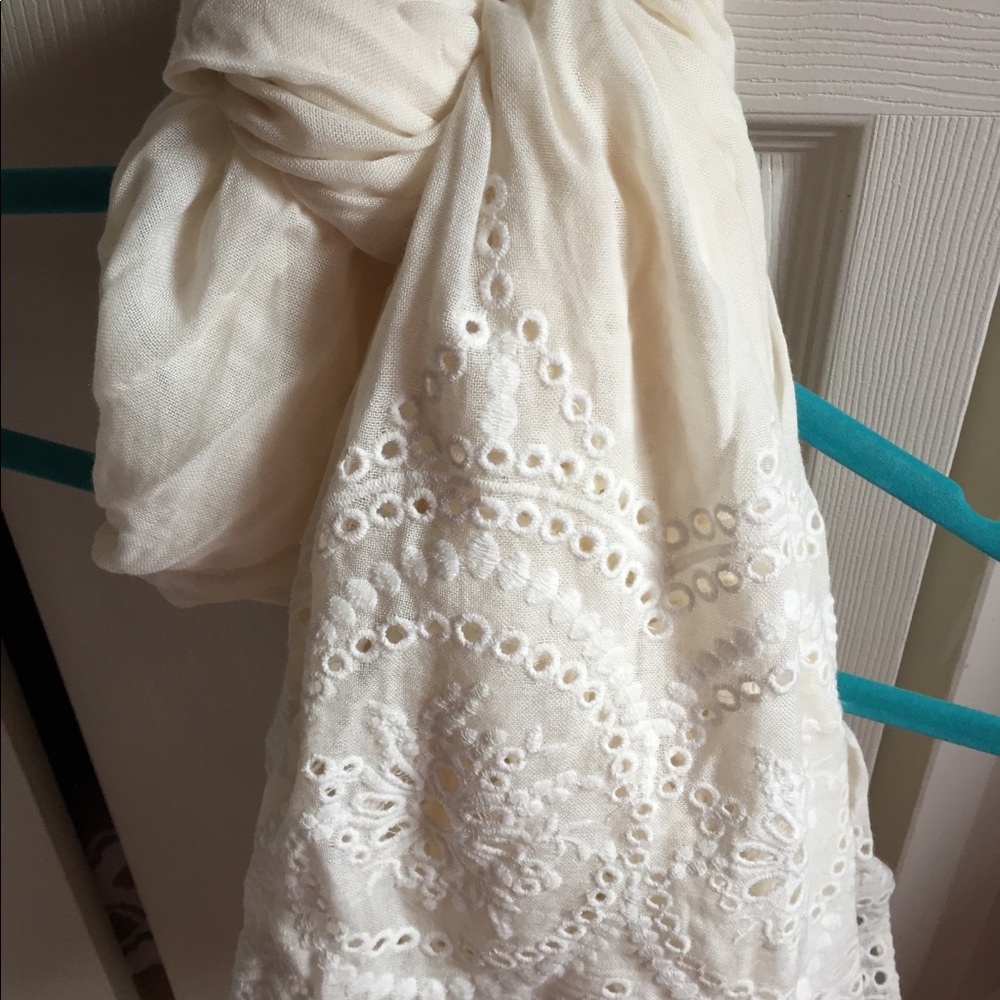 COPY - Gap Ivory Eyelet Lacy Scarf Shawl